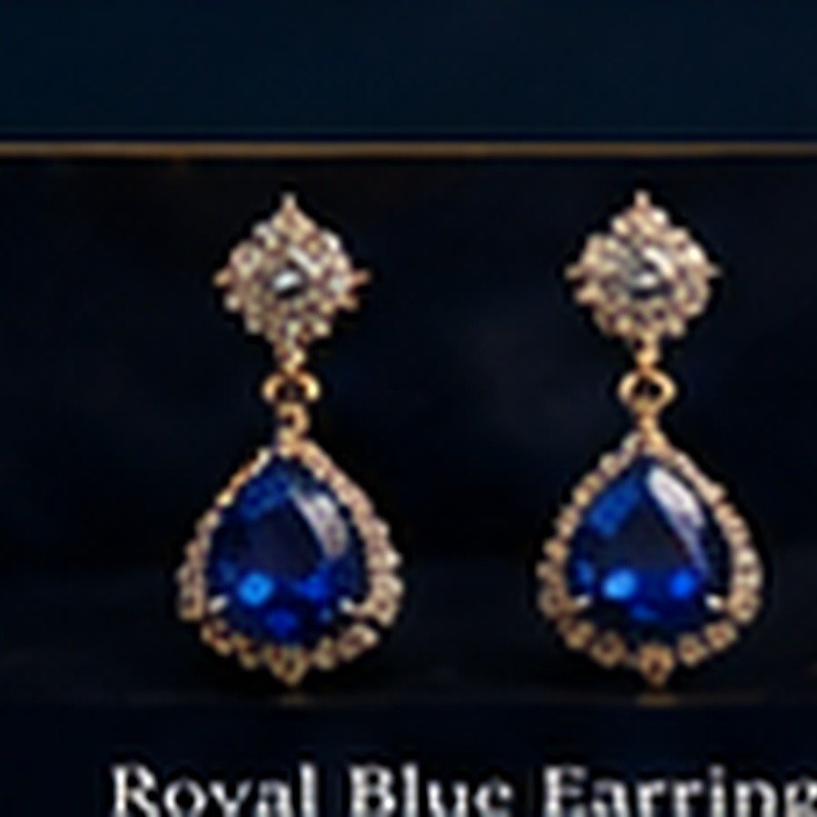 Ceylon Blue Statement Earrings view 3